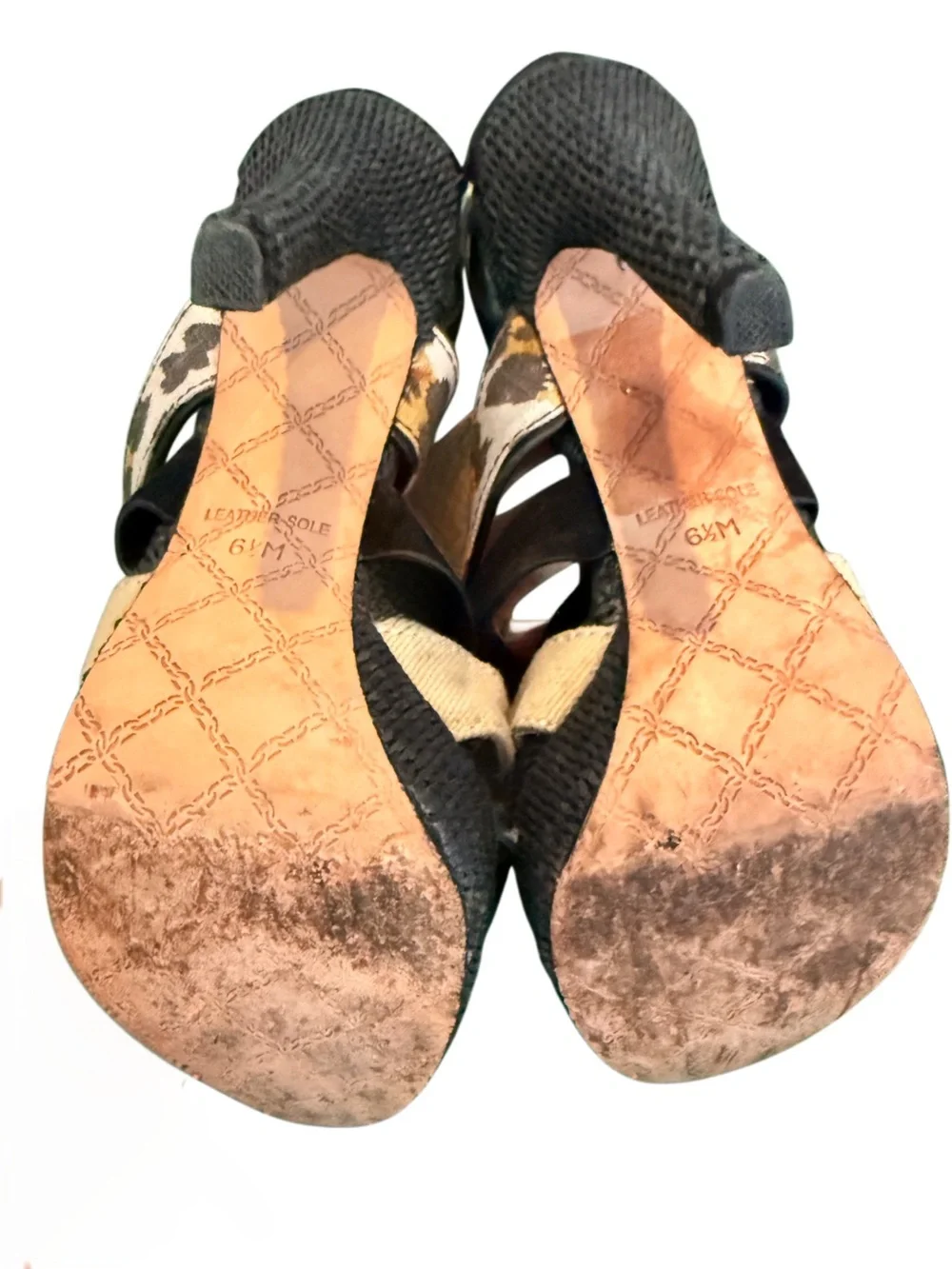L.A.M.B. Black Multi-Strap leather, Canvas on Woven Platform High Heel Sandals🔥🔥